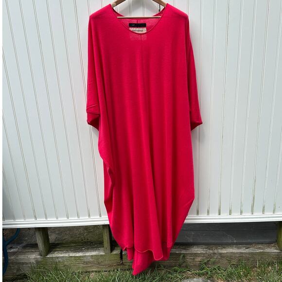 Frenckenberger Kaftan Dress Pink 100% Cashmere OSFM One Size Fits Many NWOT $950 - Picture 2 of 11